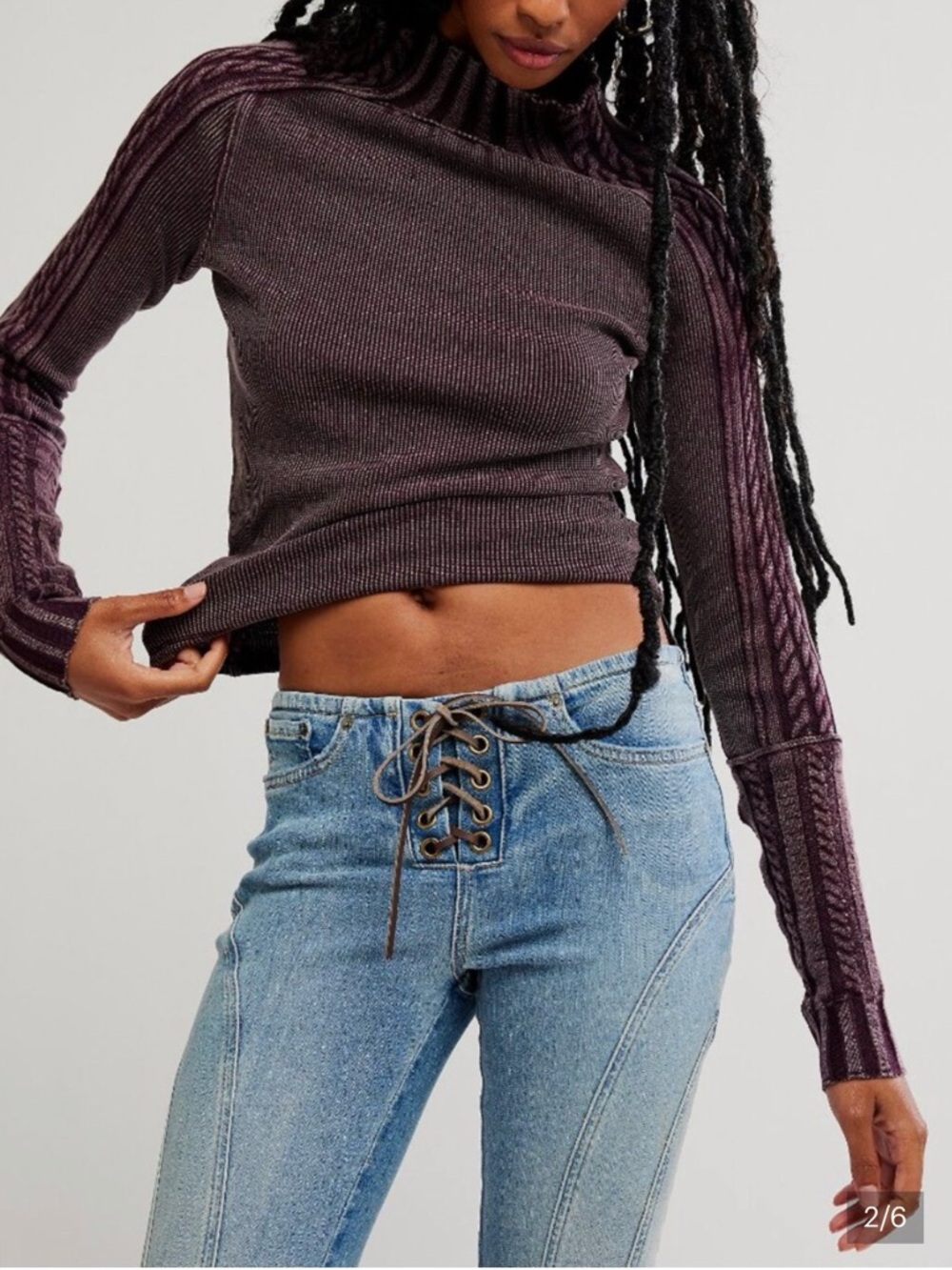 Free People We the Free Breezy Top / Vintage Grape NWT - Picture 2 of 5